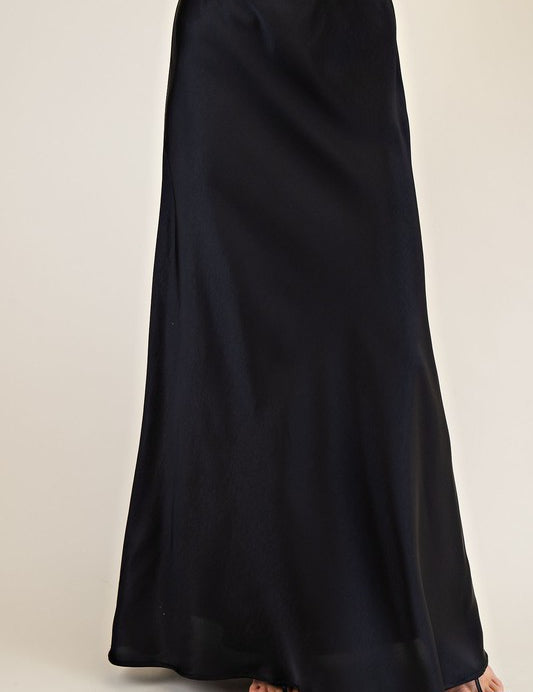 Sincerely Satin Skirt Black