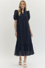 All Ruffled Up Dress -Navy