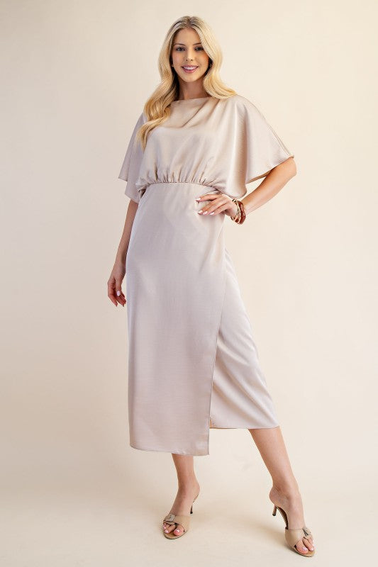 Oh You Wish Dress Beige