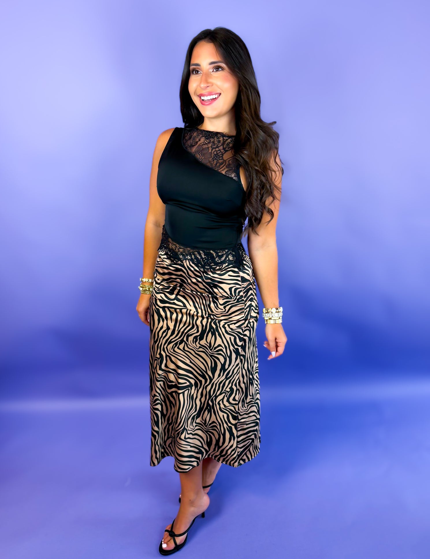 Roaring Elegance Midi Skirt