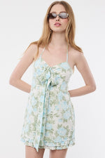 Haltered In Heaven Mini Dress - Blue