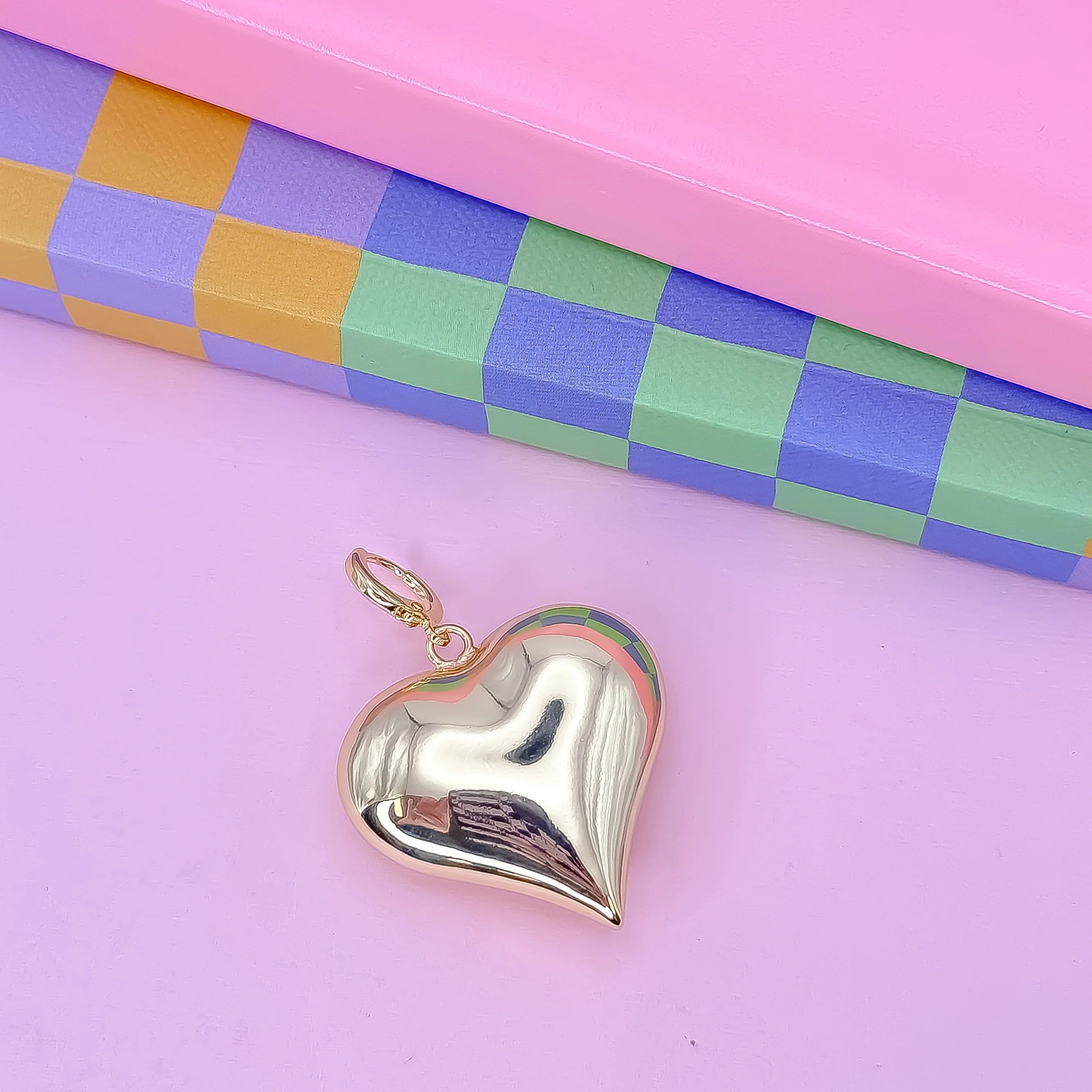 Silver Bubble Heart Charm