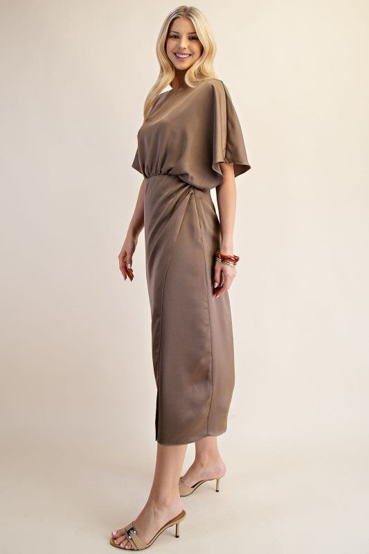 Oh You Wish Dress Mocha