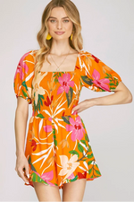 Island Girl Romper Orange