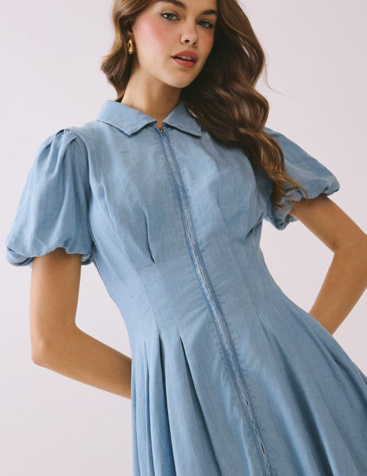 Sweet Pleat Mini Dress