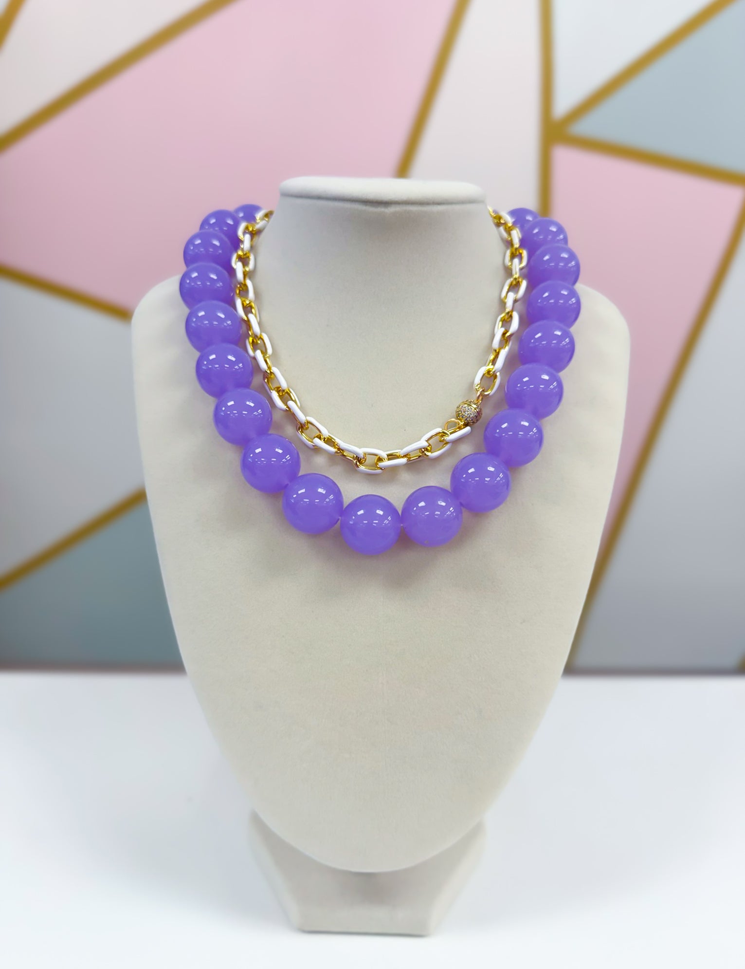 Candy Ball Necklace - Purple
