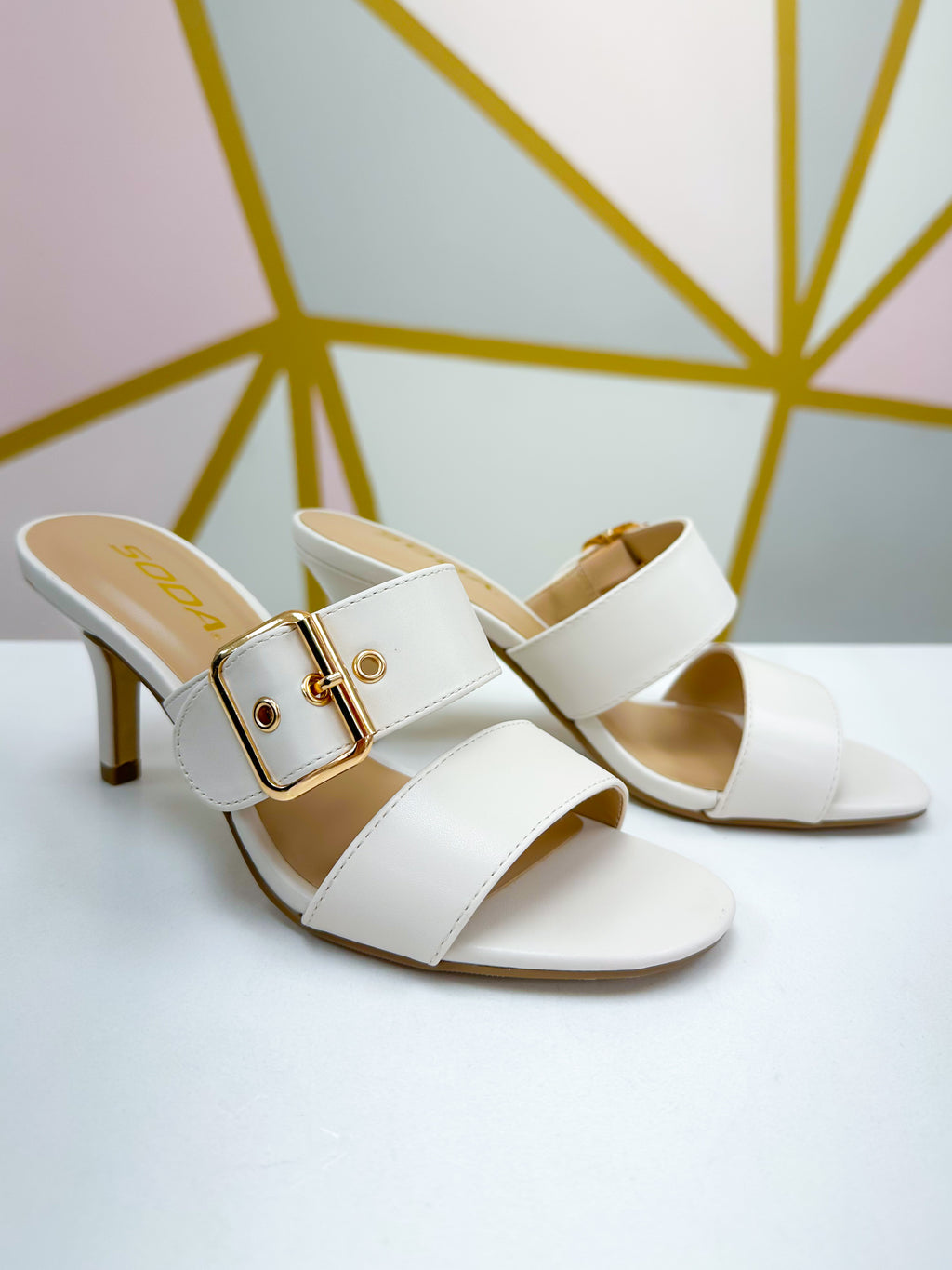 Sarika White Heel