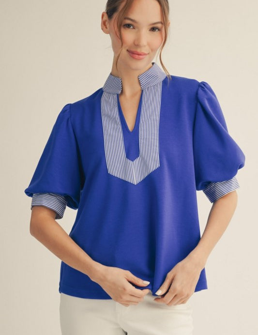 Professionally Preppy Top - Royal