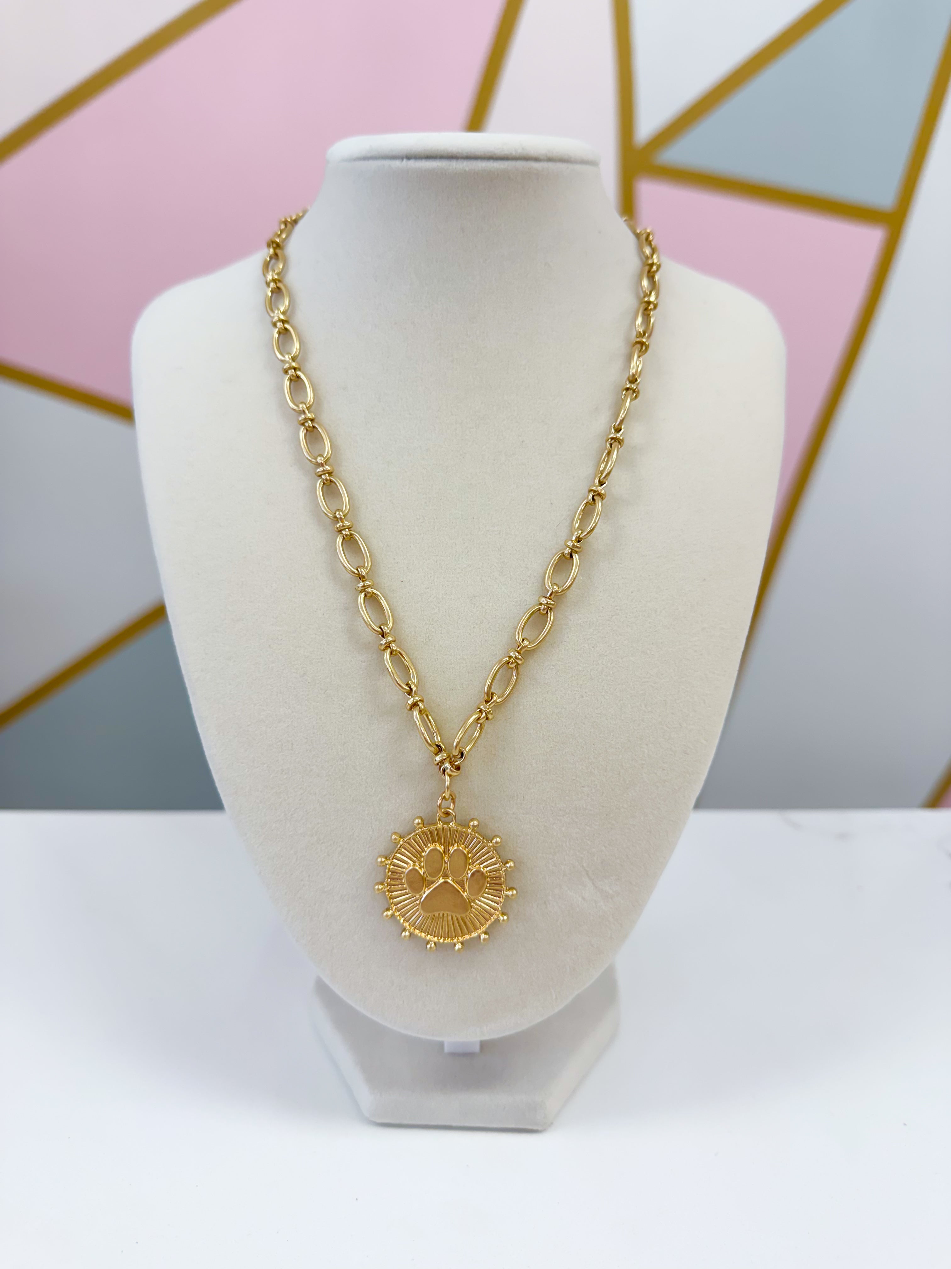 Carmen Coin Necklace - Paw Gold