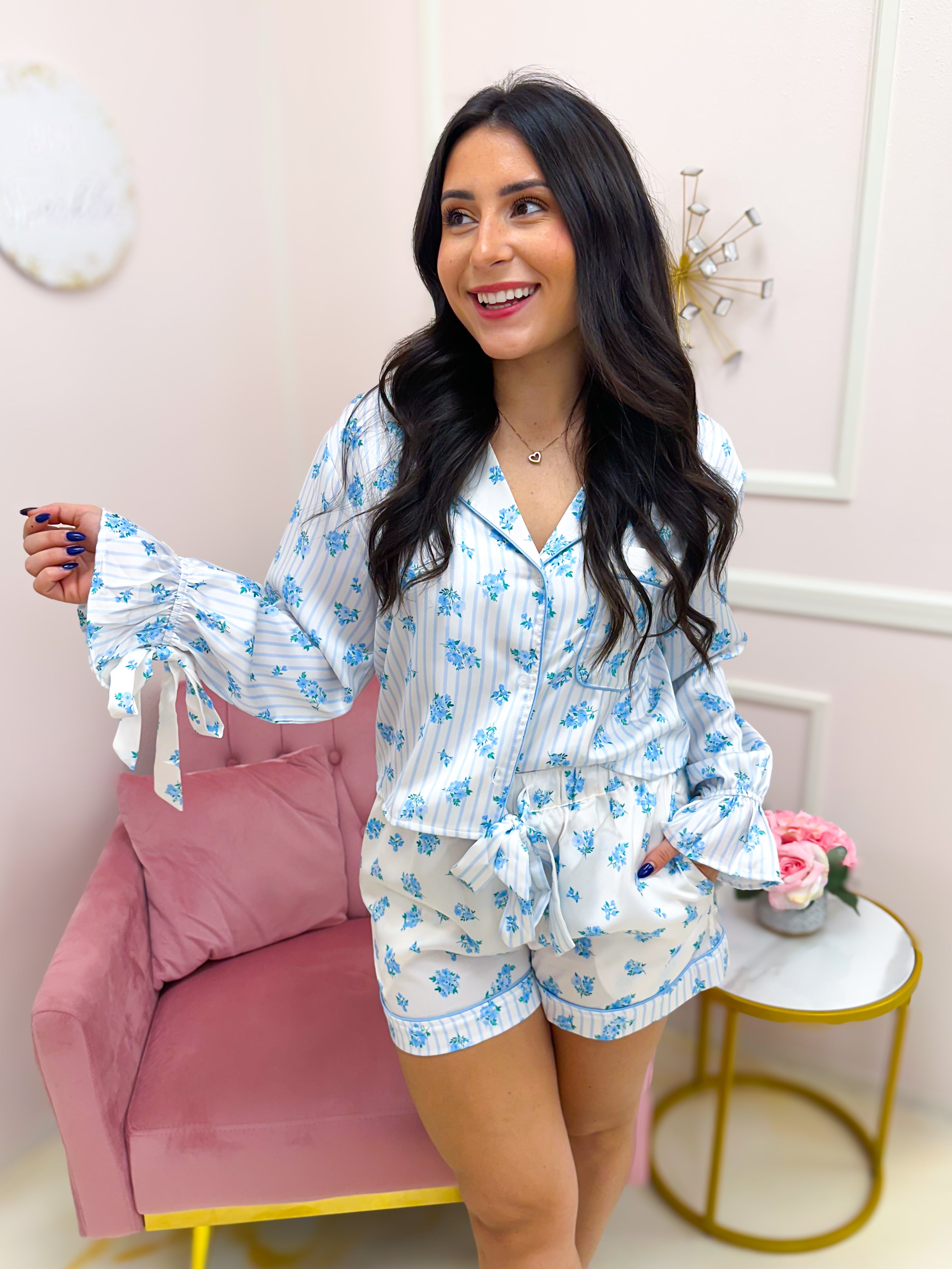 Garden Slumber PJ Set blue
