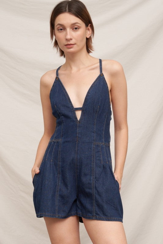 Blue Jean Baby Romper - Denim