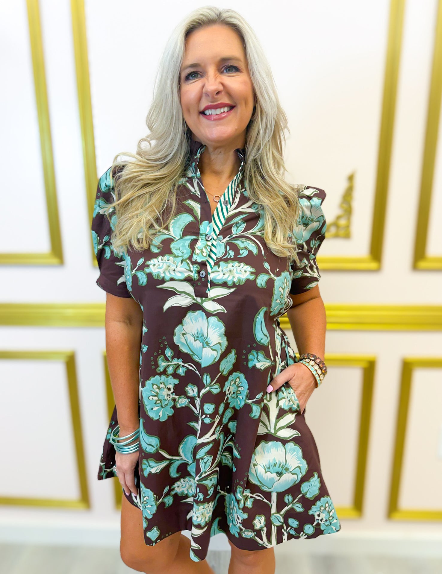 Harvest Blooming Dress - Brown