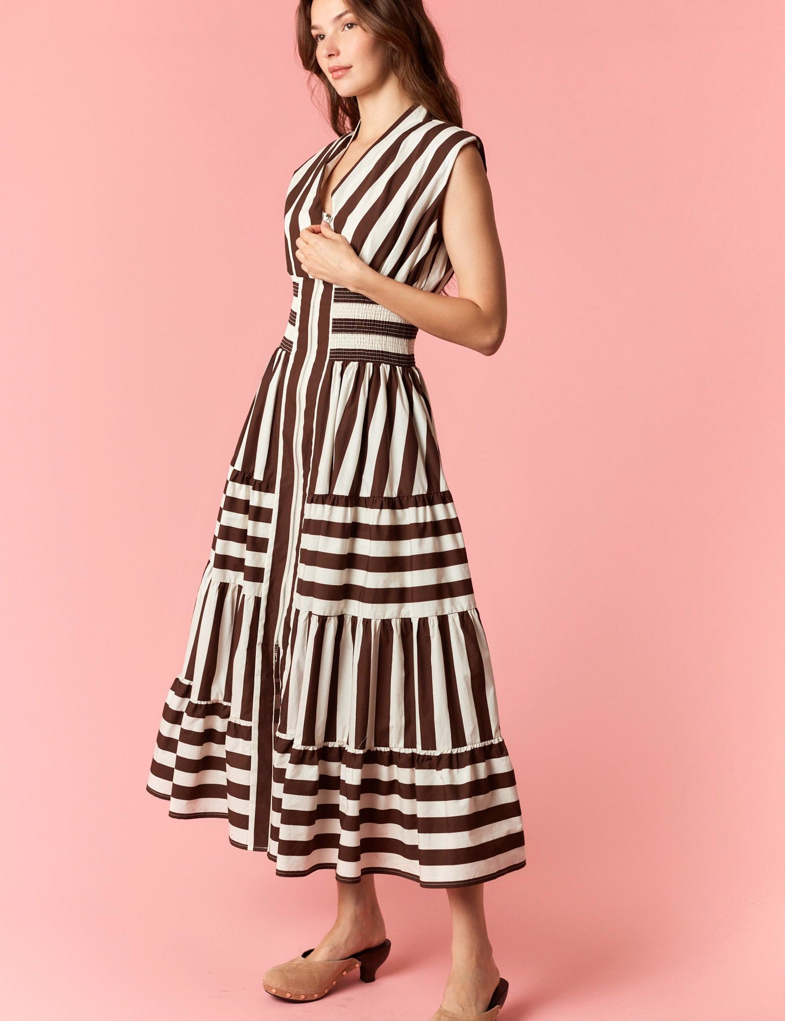 Sail Away Midi Dress - Brown