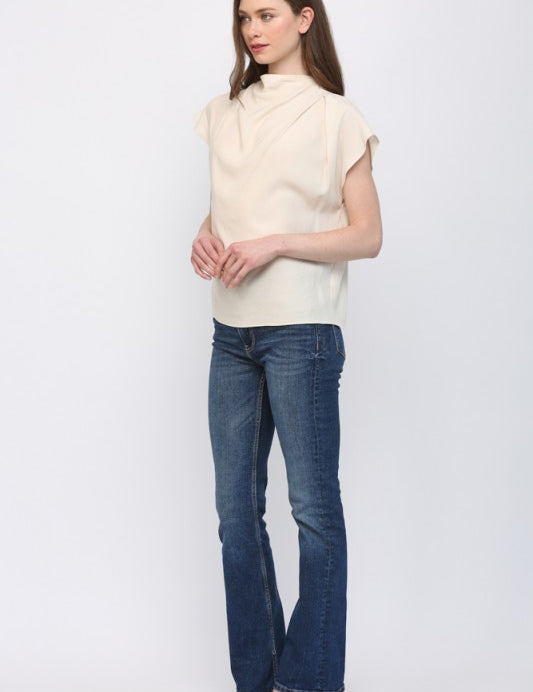 Polished Pleat Top - Ivory