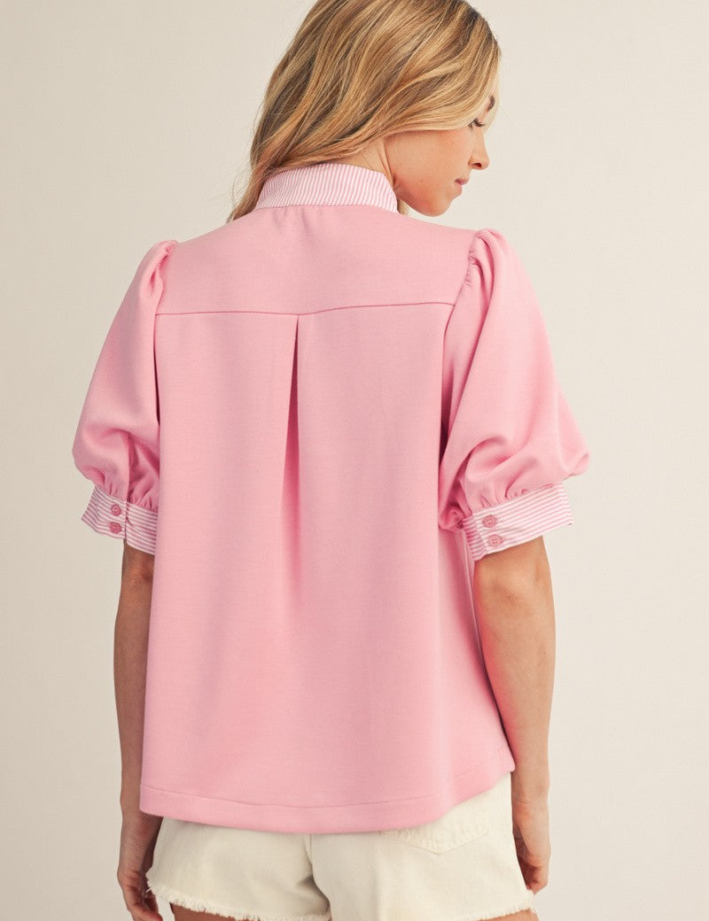 Professionally Preppy Top - Pink