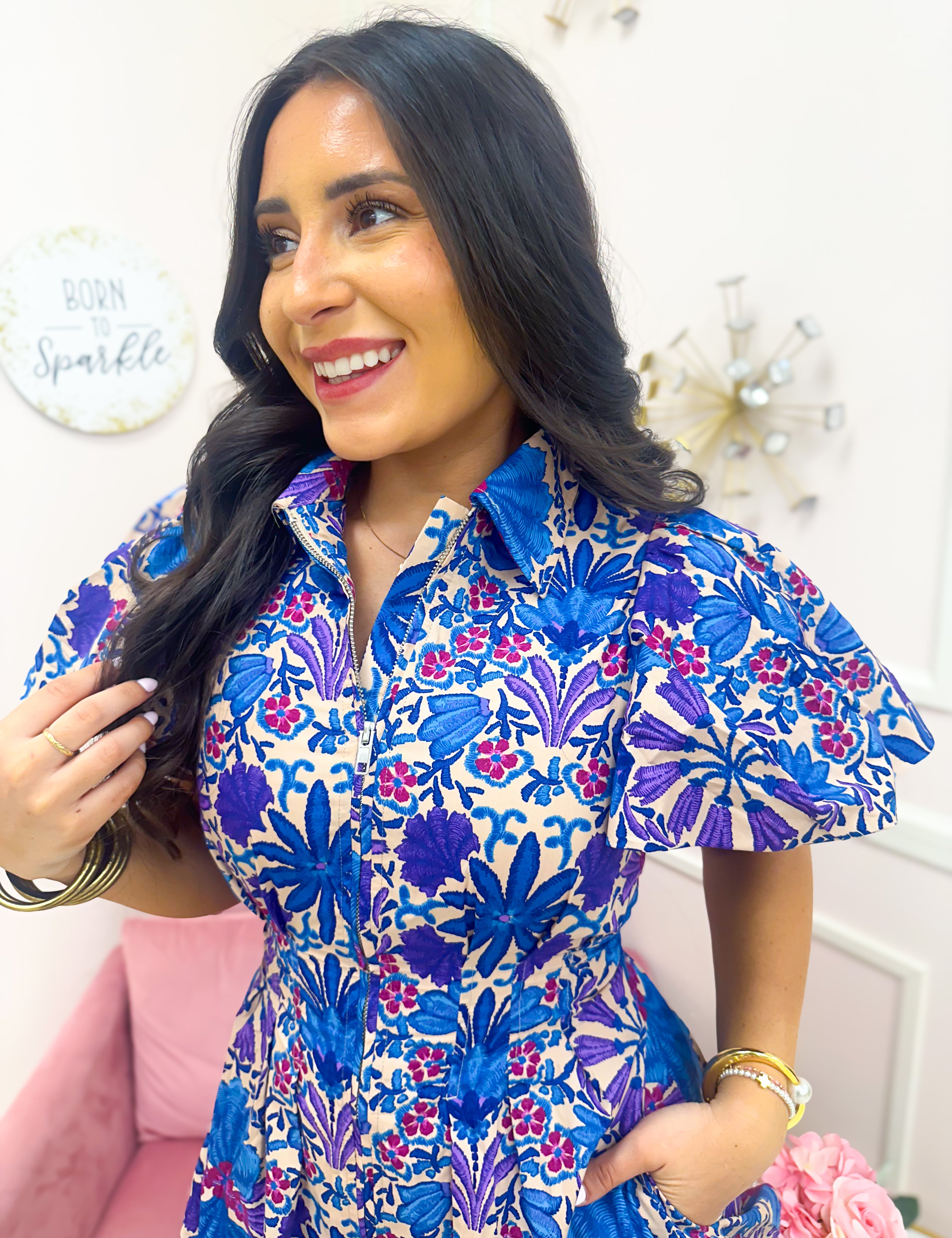 Ocean Petal Mini Dress