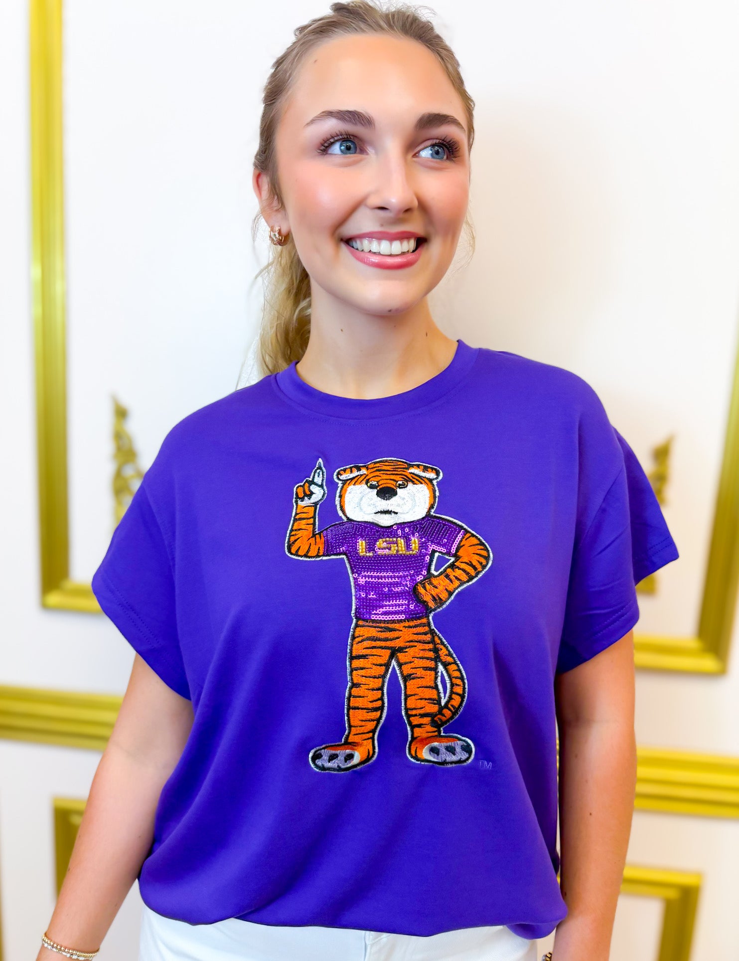 LSU Large Mascot Emily Top
