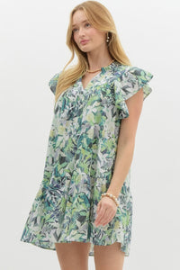 Sending Postcards Dress Green