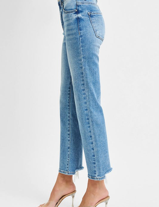 Tummy Control High Rise Straight Jeans - Medium