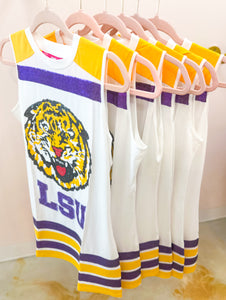 QOS Licensed LSU Striped Tank Dress
