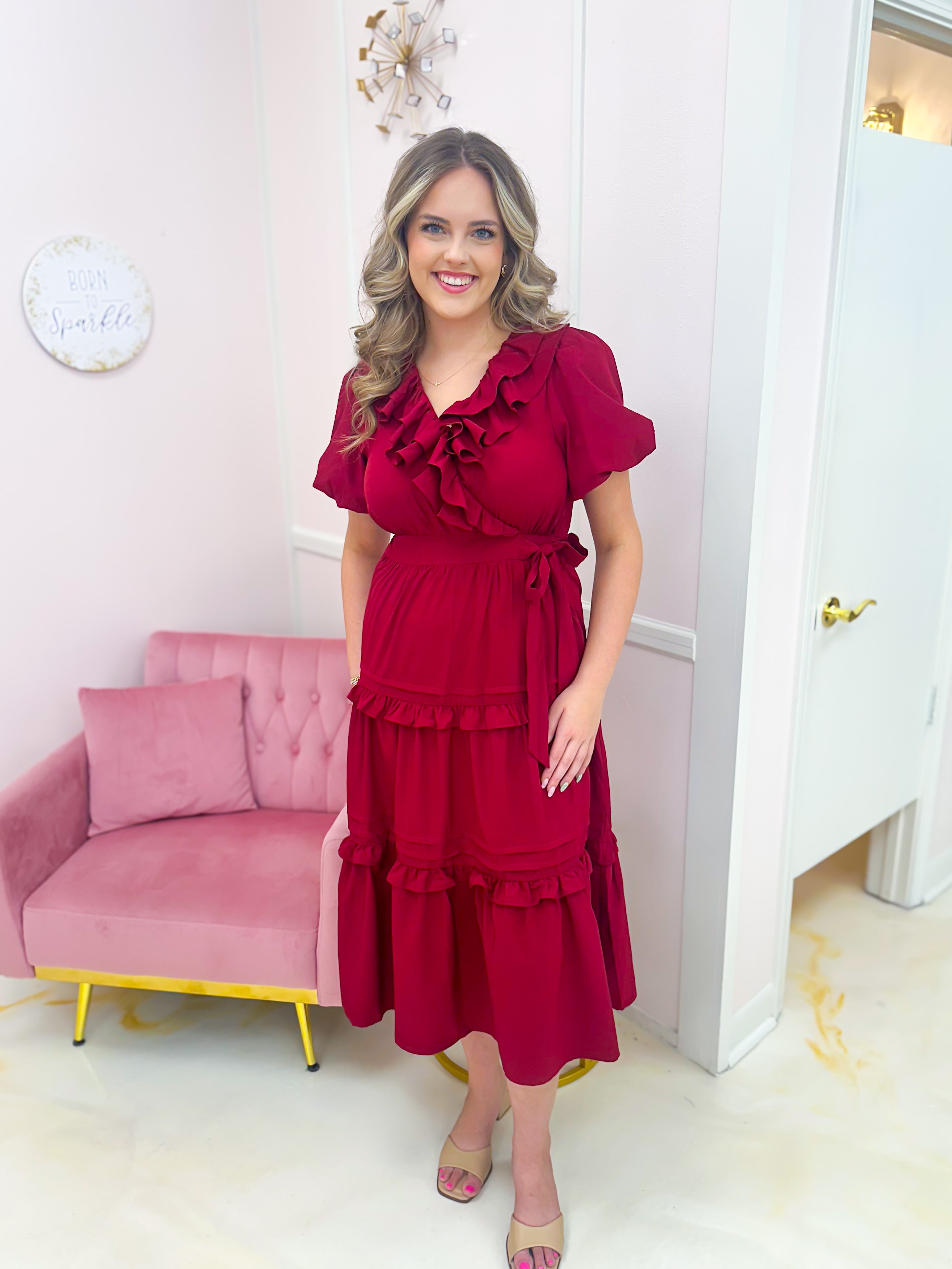 Lucky To Have You Midi Burgundy