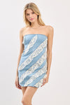 Denim & Lace Ruffles Dress