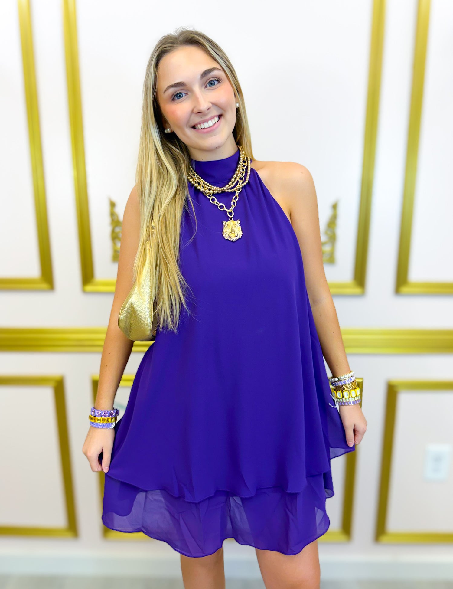Soft Summer Mini Dress - Purple