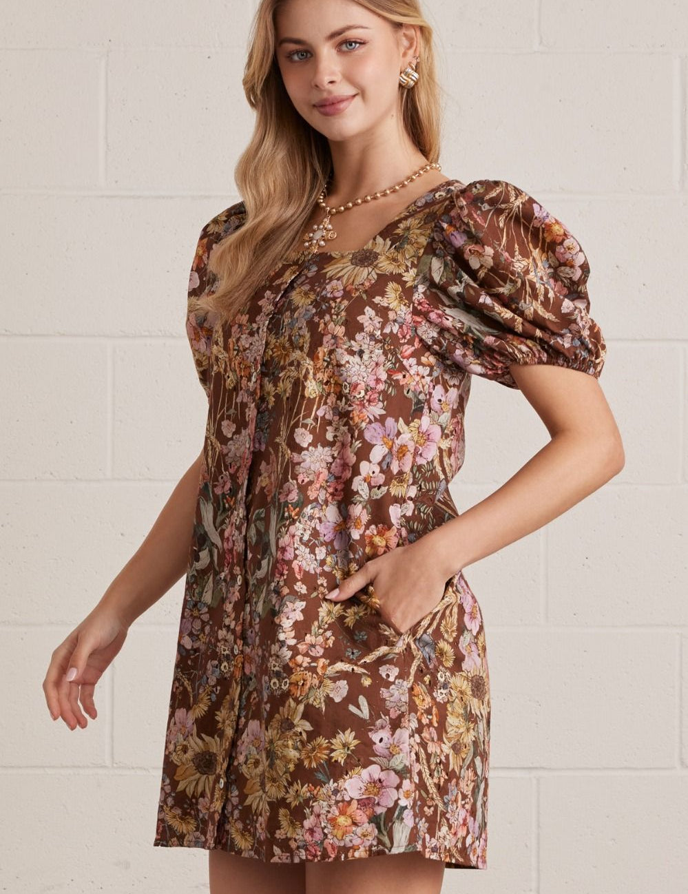 Cocoa Wildflower Mini Dress