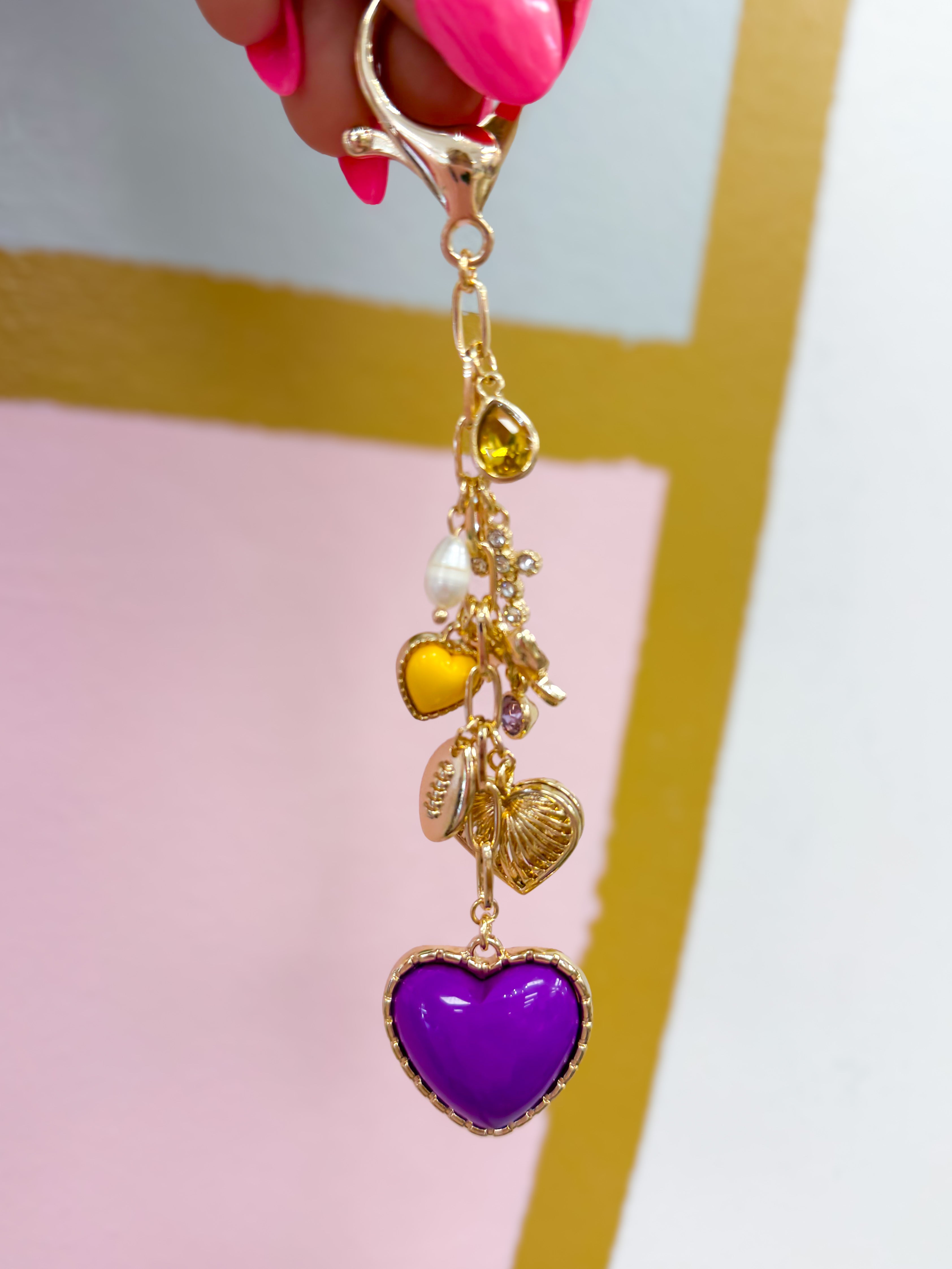 Sutton Bag Charm - Purple