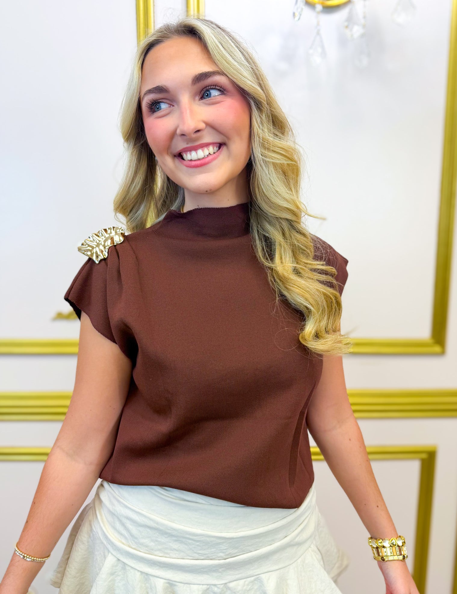 Timeless Beauty Top - Brown