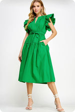 Effortless Elegance Midi Dress Green