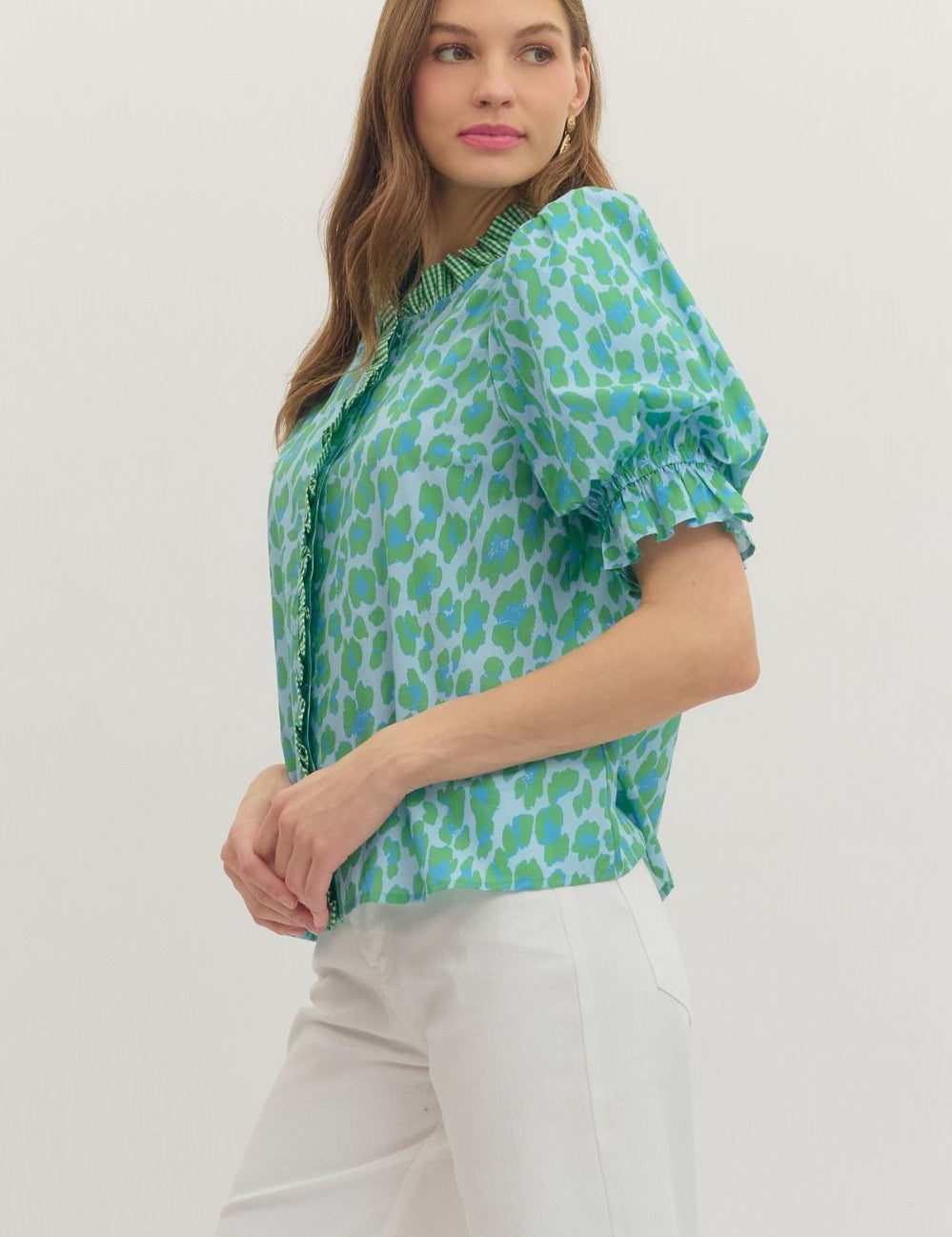 Leopard Party Top - Green