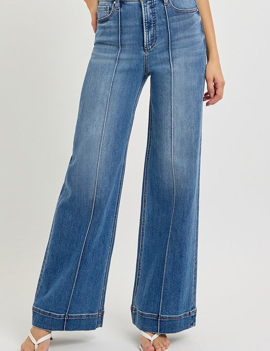 High Rise Tummy Control Wide Leg Jean