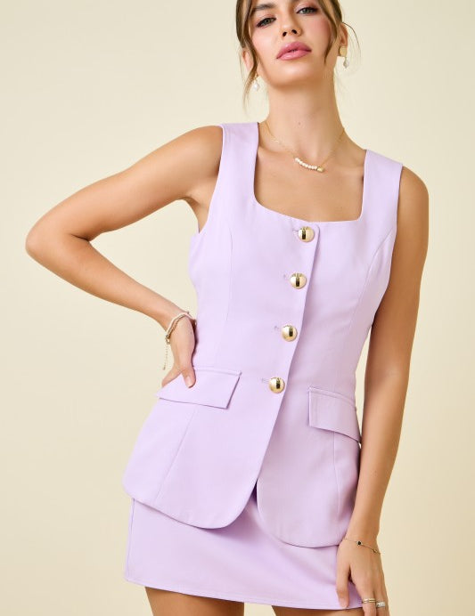 I Mean Business Romper Lavender