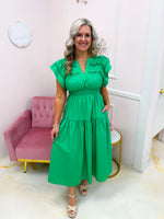 Never On Time Dress Green