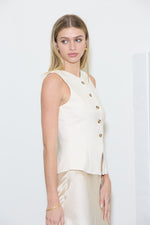 Fierce Business Vest Top Ivory