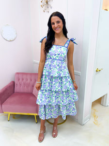Blooming Charm Dress Periwinkle