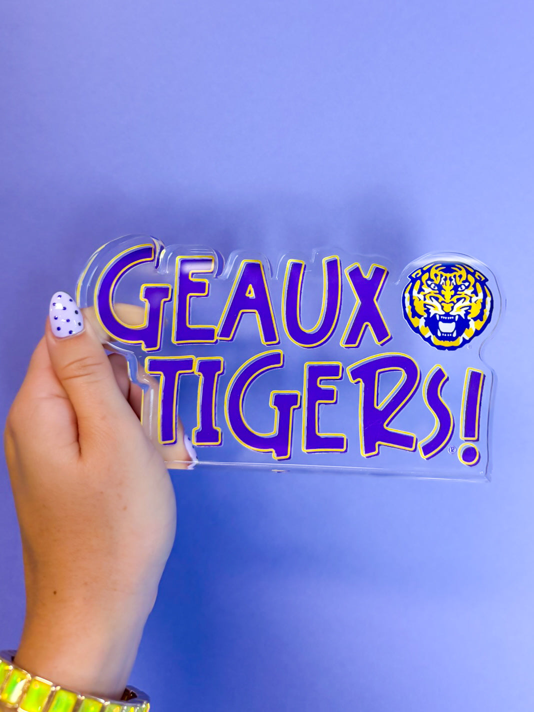 Geaux Tigers Acrylic Block Shelfie
