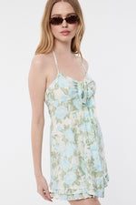 Haltered In Heaven Mini Dress - Blue