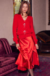 Tied Up In Diamonds Sweater Red