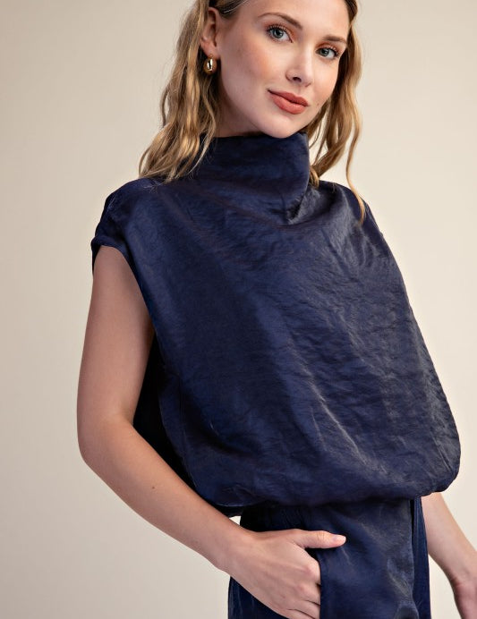 Elevated Luxe Top - Navy