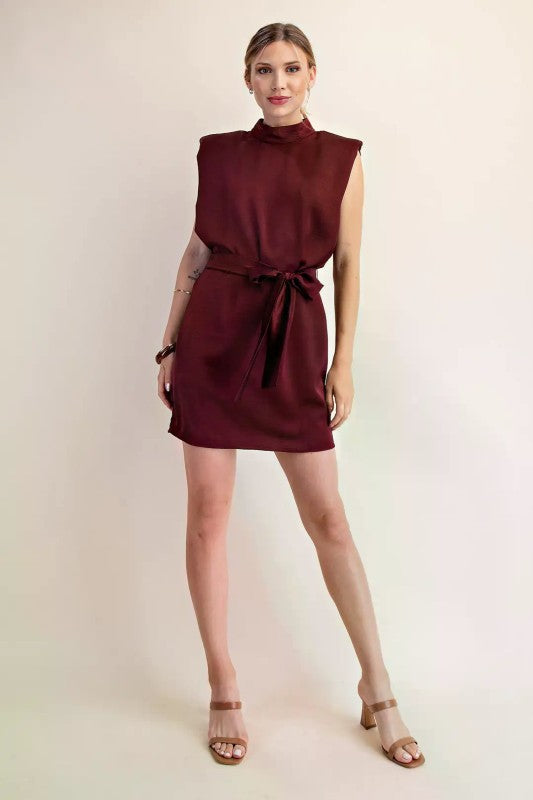 She Has Hope Dress Burgundy