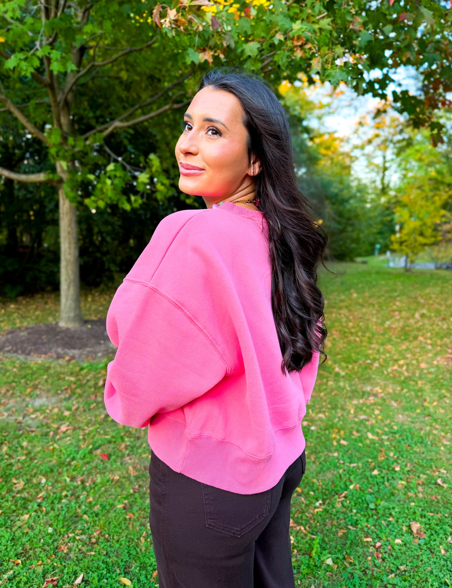 Love Like Jesus Crop Sweatshirt - Pink