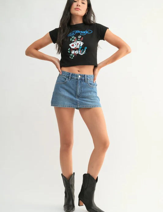 Denim Skort - Light Denim