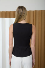 Fierce Business Vest Top Black