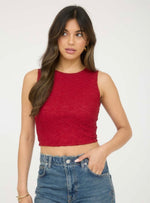 No Excuses Lace Tank Red
