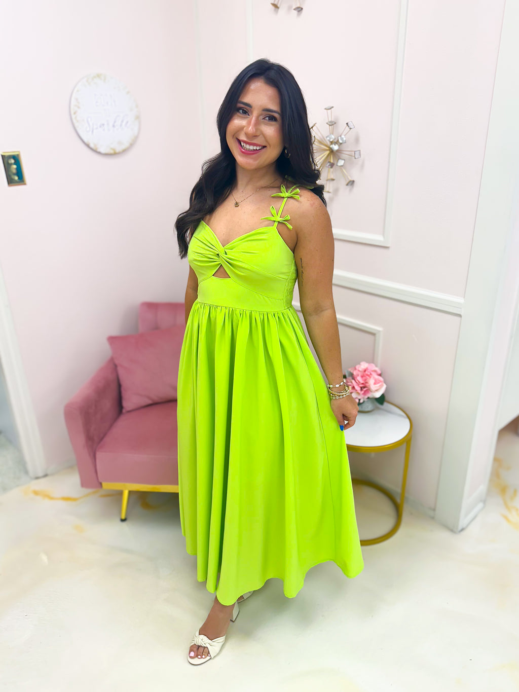 So Alive Midi Dress Lime