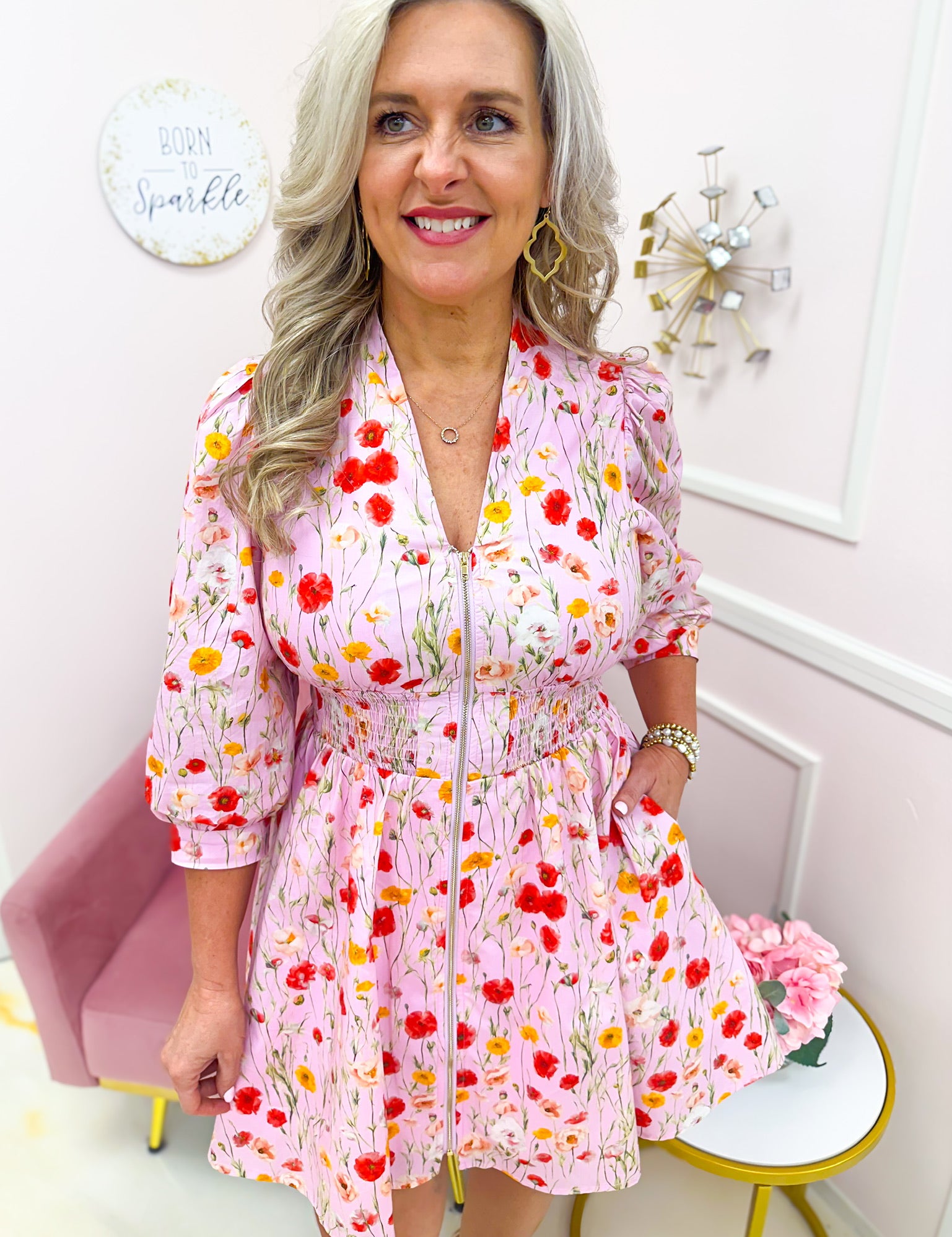 New Blooms Dress Pink