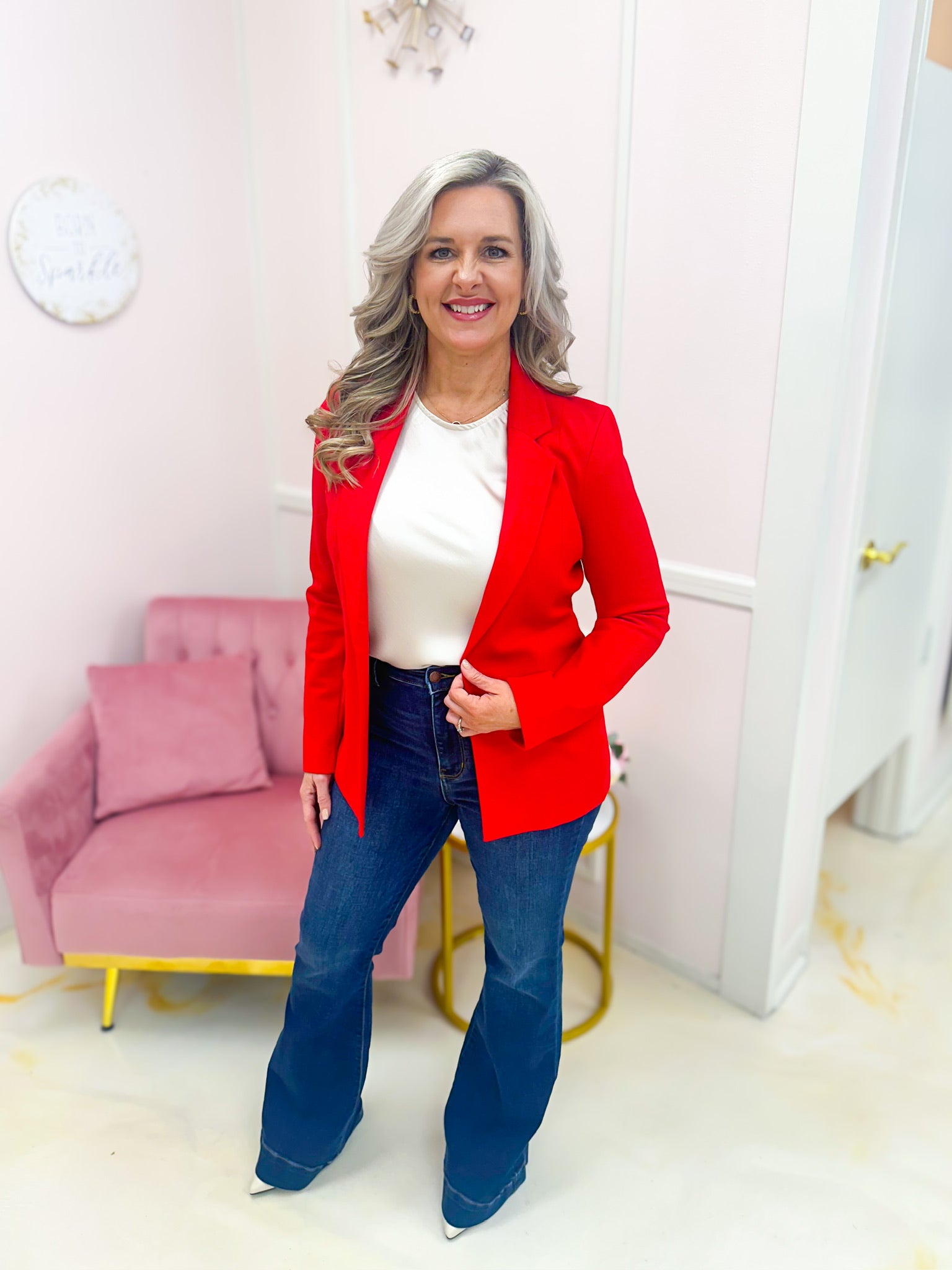 Wrapped In Love Blazer Red