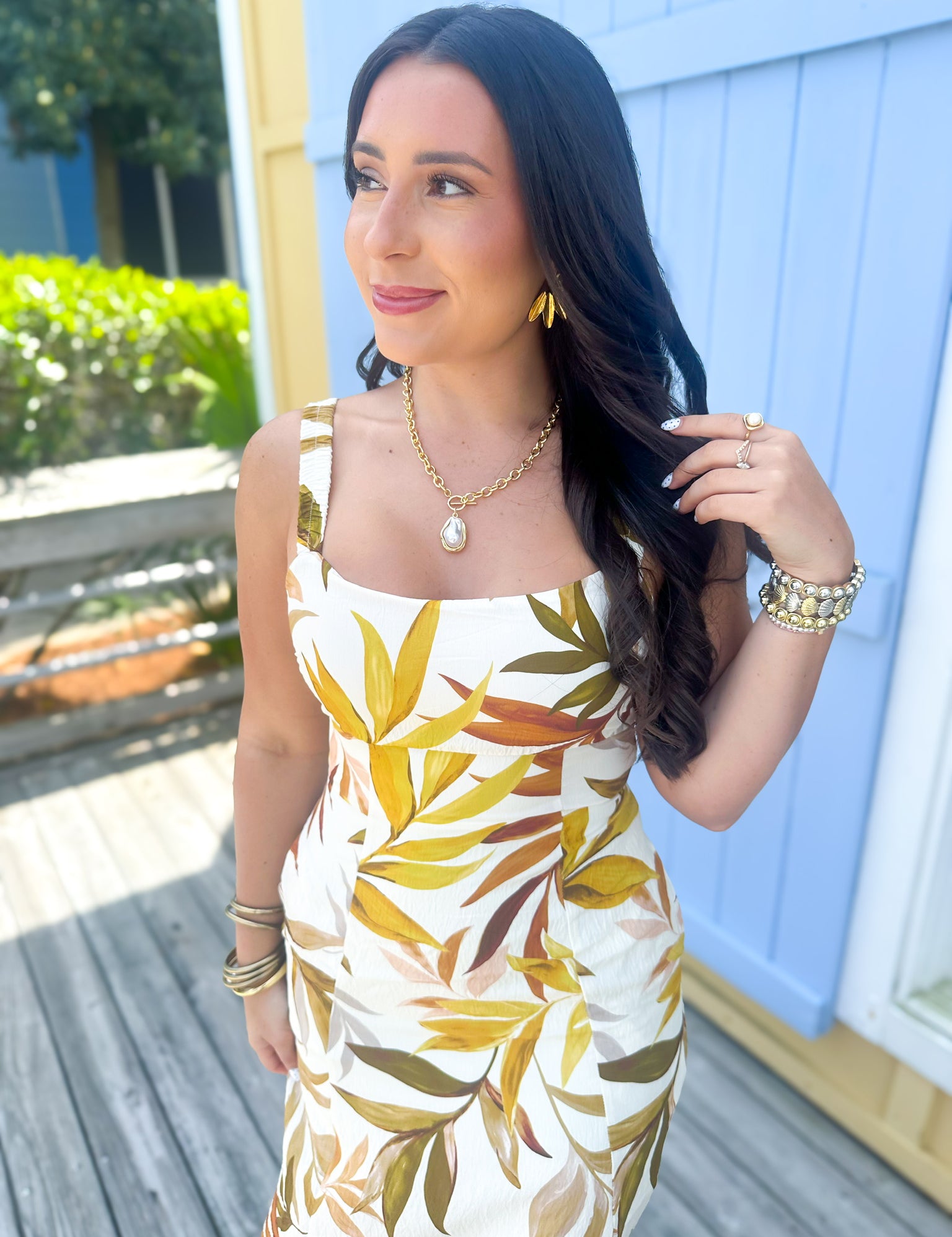 Golden Stillness Midi Dress